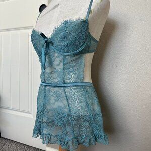 Victoria's Secret Baby Blue Lace Lingerie